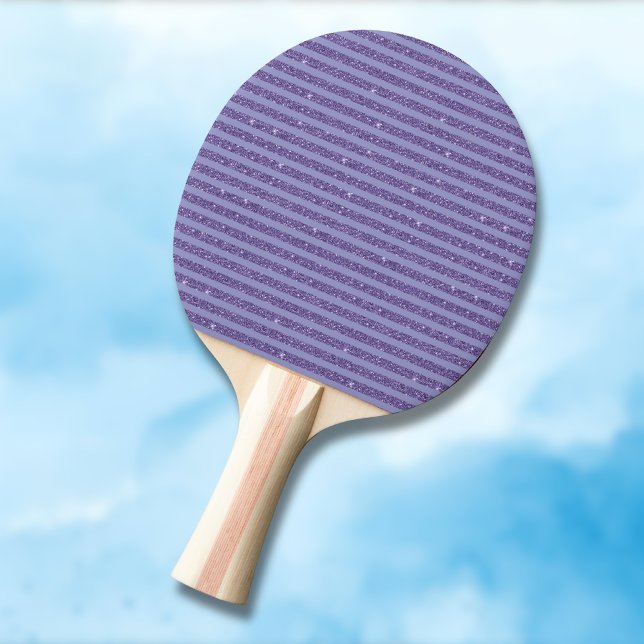 Deep Amethyst Glitter Style Horizontal Stripes  Ping Pong Paddle (Creator Uploaded)