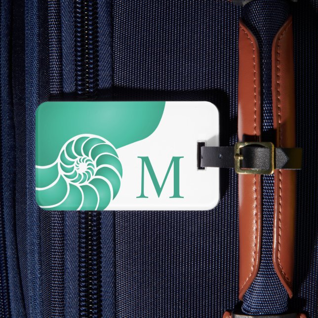 Deep Aqua Nautilus Custom Nautical Luggage Tag (Front Insitu 4)
