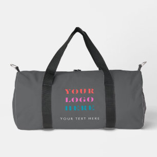 Deep Ash Business Logo & Text Fitness Duffle Bag