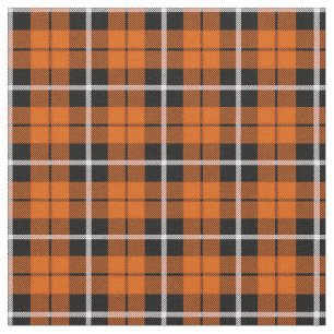Deep Autumn orange white/black stripe Fabric