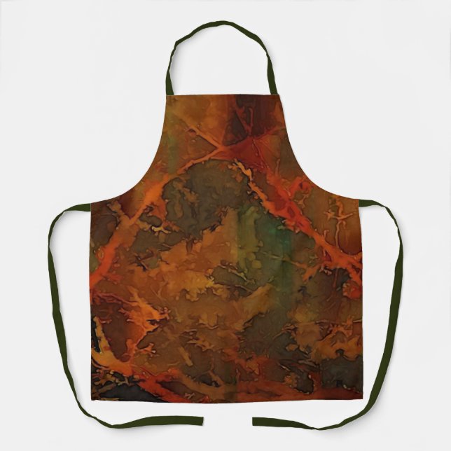 Deep Autumn Rich Earthy Abstract Fall Apron (Front)