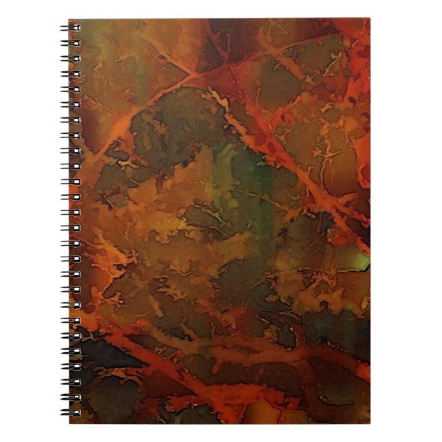 Deep Autumn Rich Earthy Abstract Fall Notebook (Front)