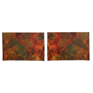 Deep Autumn Rich Earthy Abstract Fall Pillowcase