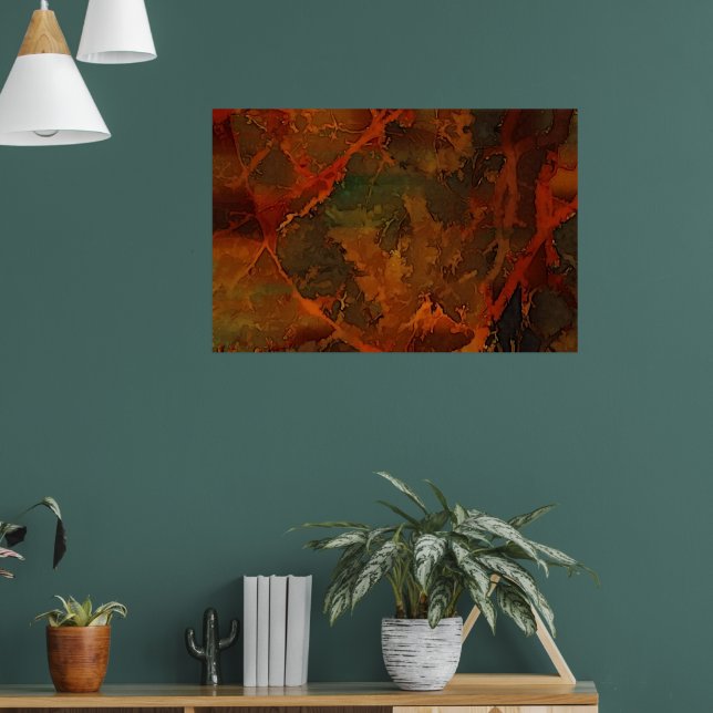 Deep Autumn Rich Earthy Abstract Fall Poster (Living Room 1)