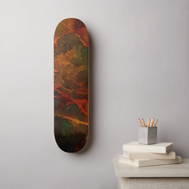 Deep Autumn Rich Earthy Abstract Fall Skateboard (Wall Art)