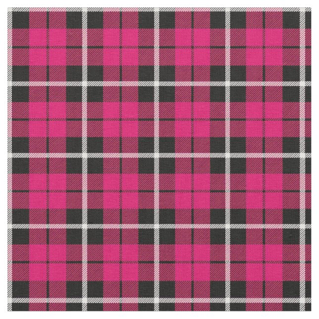 Deep Autumn warm pink white/black stripe Fabric (Close Up)