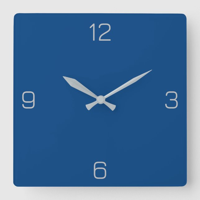 Deep Azure Blue 004080 Colour - Add a Name Option Square Wall Clock (Front)