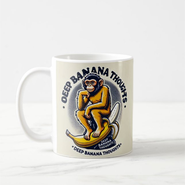 deep banana thoughts coffee mug (Left)