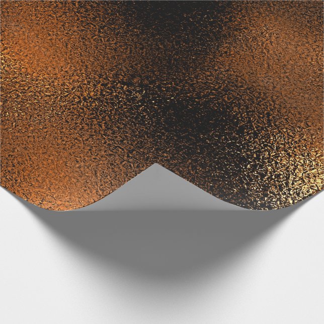 Deep Black Gold Glass Ice Glam Wrapping Paper (Corner)