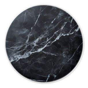 Deep Black Marble Pattern Ceramic Knob
