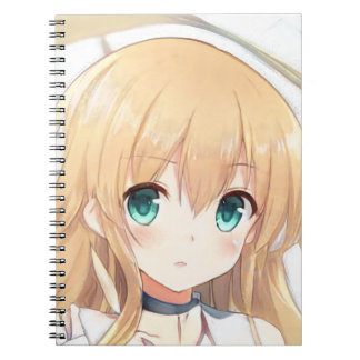 Deep blonde girl green eyes anime manga notebook