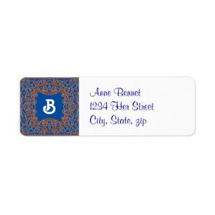 Deep Blue address label Return Address Label