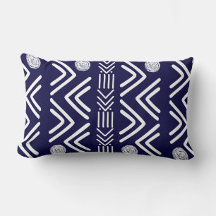 Deep Blue African Throw Pillow