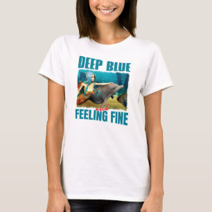 Deep Blue and Feeling Fine Mermaid and Dolphin T-Shirt