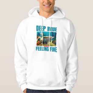 Deep Blue and Feeling Fine Mermaid Dolphin Art Hoodie