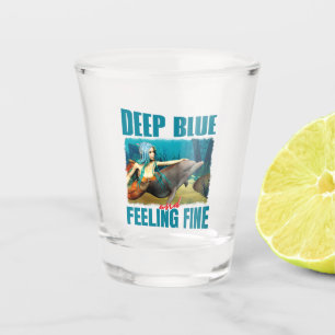 Deep Blue and Feeling Fine Mermaid Dolphin Art Shot Glass