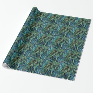 Deep Blue And Green Peafowl Feathers Wrapping Paper