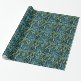Deep Blue And Green Peafowl Feathers Wrapping Paper
