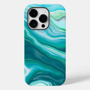 Deep Blue and Teal Green Ocean Marble Art  Case-Mate iPhone 14 Pro Case