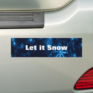 Deep Blue & Bright Snowflakes Bumper Sticker