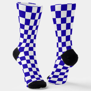 Deep blue chequered  socks