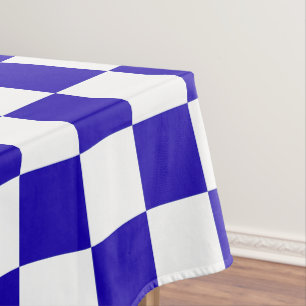 Deep blue chequered  tablecloth