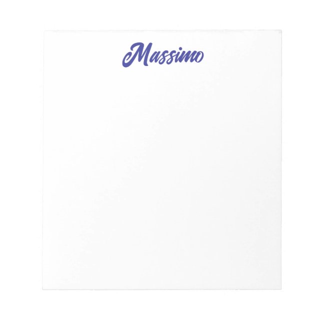 Deep Blue Colour Plain Modern Own Name Calligraphy Notepad (Front)
