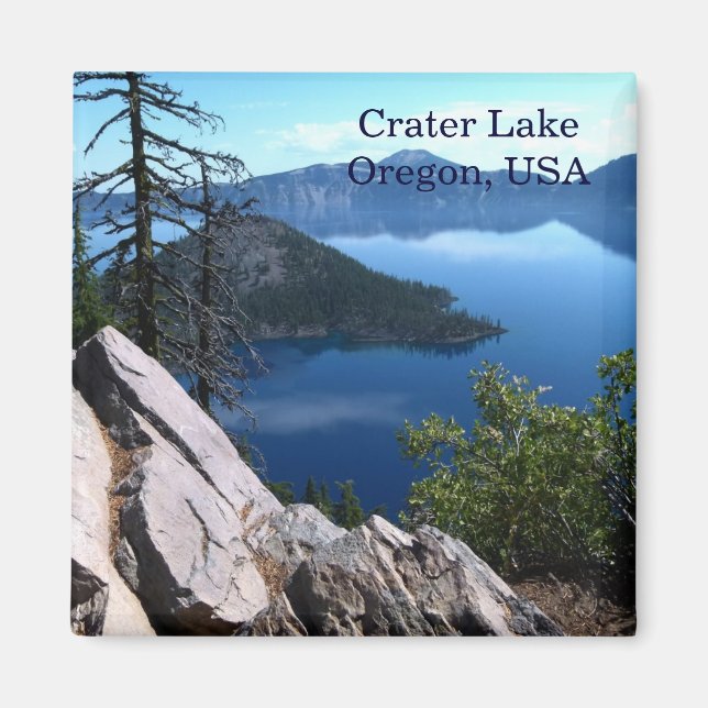 Deep Blue Crater Lake Oregon USA Travel Magnet (Front)