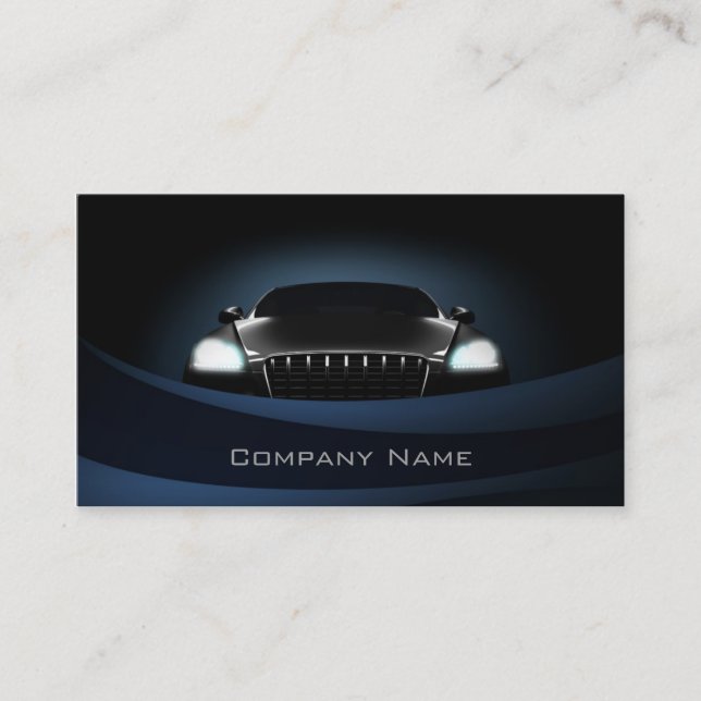 Deep Blue Curves Car Front Business Card (Front)