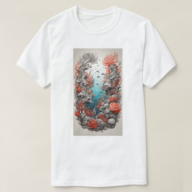 Deep Blue Designs: Ocean-Themed T-Shirt Collection (Design Front)