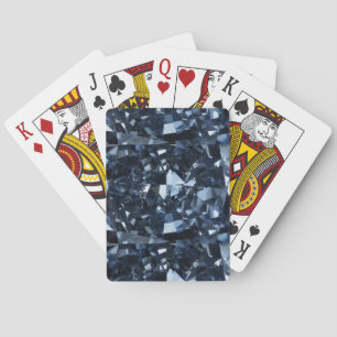 Deep Blue Diamond Effect Playing Cards