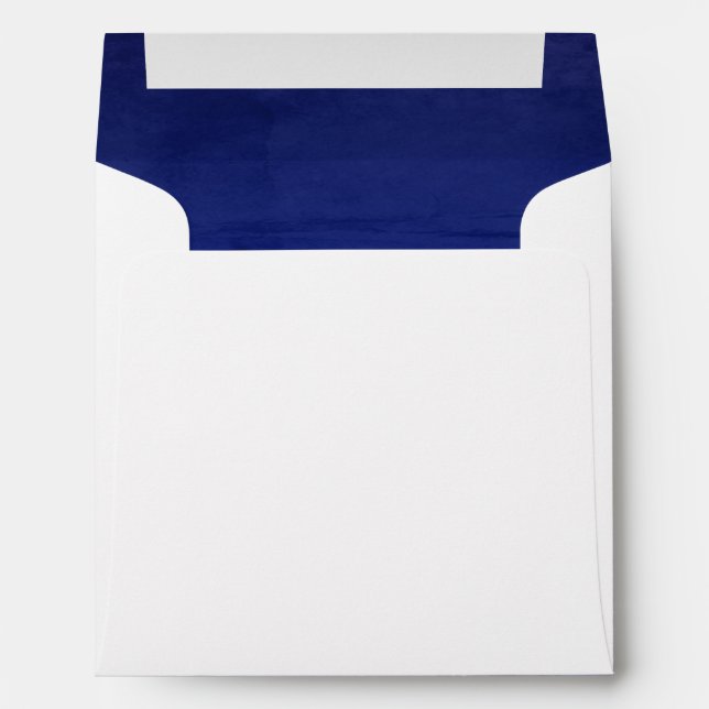 Deep Blue Faux Velvet Textured Look Lining Square Envelopes (Back (Bottom))