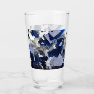 Deep Blue Fluorite Crystal & Flake Calcite Glass