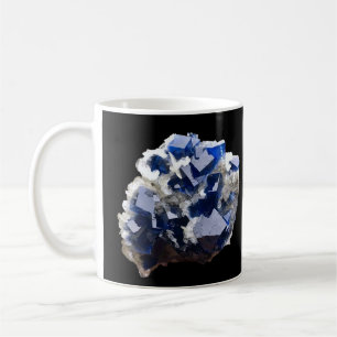 Deep Blue Fluorite Crystal & Flake Calcite Mug