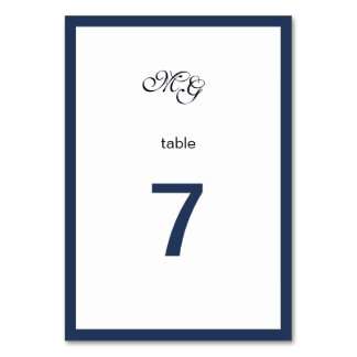 Deep blue Frame. Modern stylish wedding Table Numb Table Number