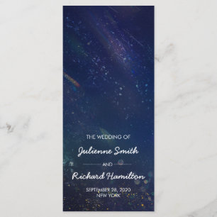 Deep Blue Galaxy Wedding Ceremony Program