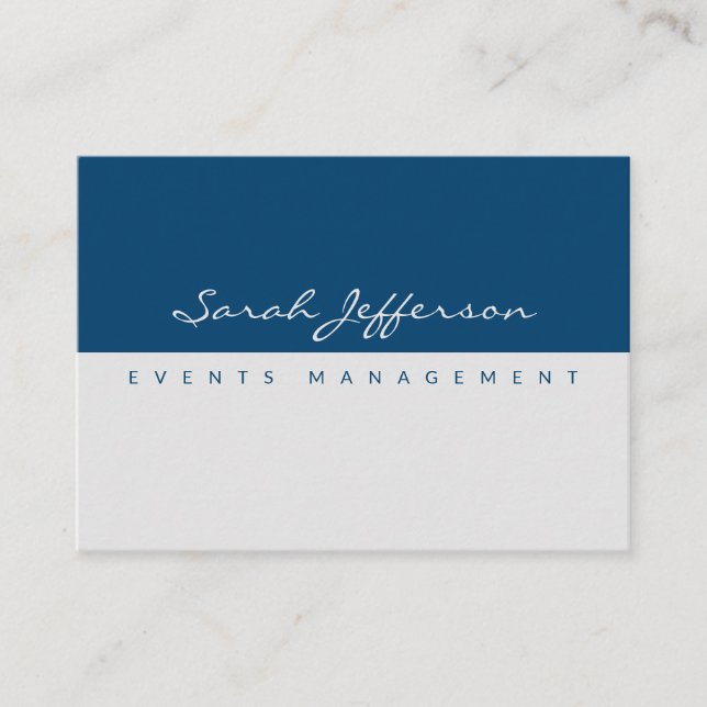 Deep Blue Gray Modern Simple Minimalist Business Card (Front)