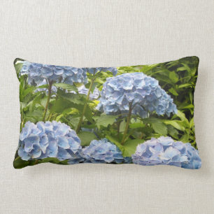 Deep Blue Hydrangeas Lumbar Cushion