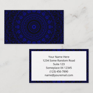 Deep Blue Mandala with Radiant Symmetry Business Card