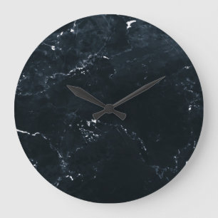Deep blue marble large clock