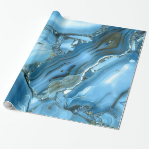 Deep Blue Marble Wrapping Paper