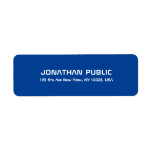 Deep Blue Modern Simple Custom Template Return Address Label