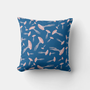 Deep Blue Ocean Jellyfish Pattern Cushion