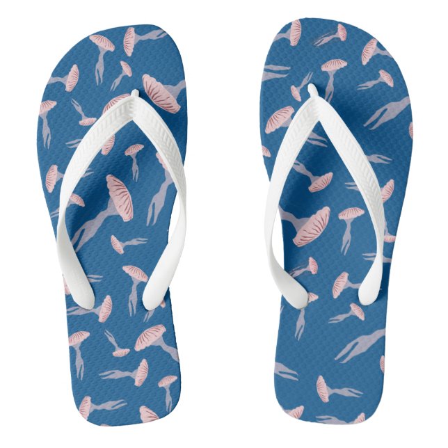 Deep Blue Ocean Jellyfish Pattern Thongs (Footbed)