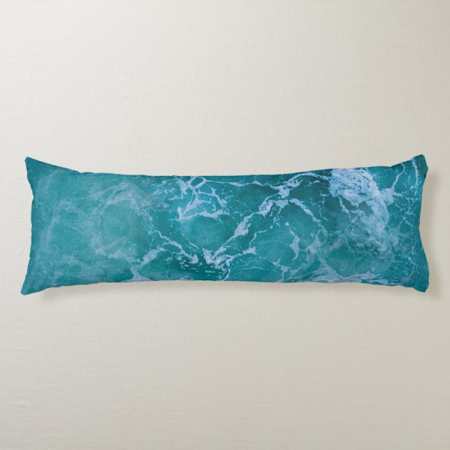 Deep Blue Ocean Waves Body Cushion (Front)