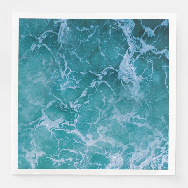 Deep Blue Ocean Waves Napkin (Front)