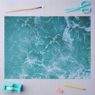 Deep Blue Ocean Waves Tissue Paper
