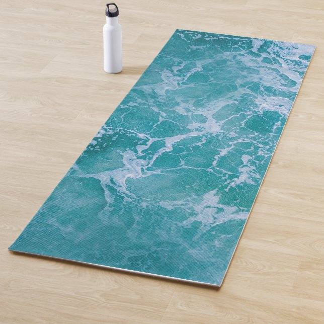 Deep Blue Ocean Waves Yoga Mat (In Situ)