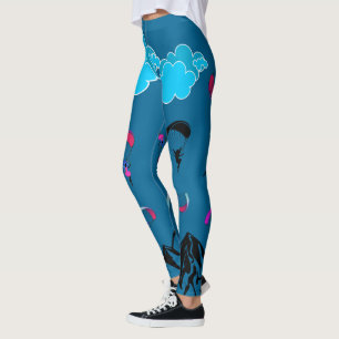 Deep Blue Paragliding Pixie Leggings