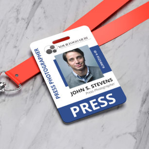 Deep Blue Photo & Logo Press ID ID Badge